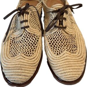 Raffia slip-ons